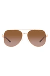 Michael Kors Chianti 58mm Aviator Sunglasses In Rose Gold