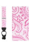 Trafalgar Sobee Paisley Silk Suspenders In Pink