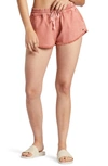 Roxy Scenic Route Drawstring Shorts In Cedar Wood