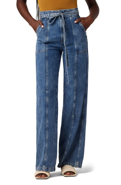 Hudson High Waist Wide Leg Denim Trousers In Blue