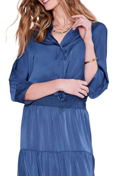 Nic + Zoe Town Button-up Shirt In Blue