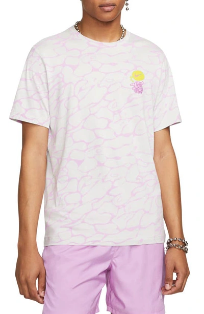 Nike Beach Party Ripple Print T-shirt In Grey