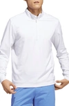 Adidas Golf Elevated Stretch Half Zip Pullover In White