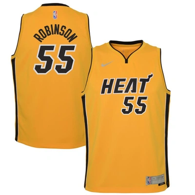 Nike Kids' Youth  Duncan Robinson Trophy Gold Miami Heat 2020/21 Swingman Player Jersey In Yellow