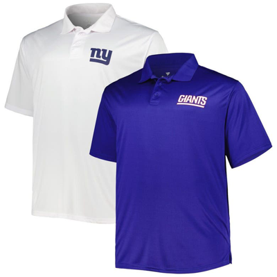 Fanatics Branded Royal/white New York Giants Solid Two-pack Polo Set