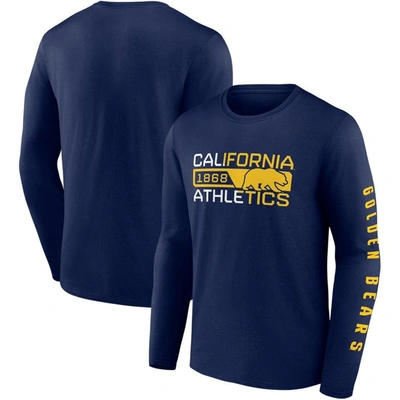 Fanatics Branded Navy Cal Bears Broad Jump 2-hit Long Sleeve T-shirt