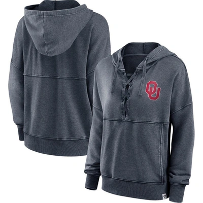 Fanatics Branded Heathered Charcoal Oklahoma Sooners Overall Speed Lace-up Pullover Hoodie