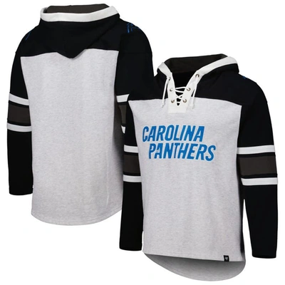 47 ' Carolina Panthers Heather Gray Gridiron Lace-up Pullover Hoodie