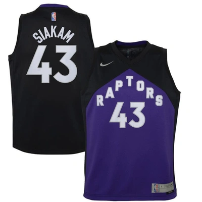 Nike Kids' Youth  Pascal Siakam Black/purple Toronto Raptors 2020/21 Swingman Player Jersey