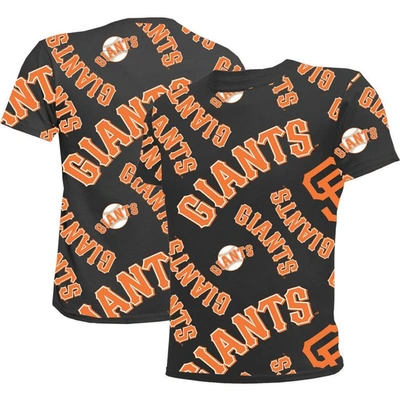 Stitches Kids' Youth  Black San Francisco Giants Allover Team T-shirt