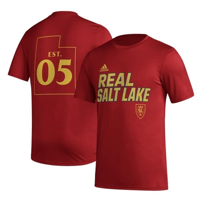 Adidas Originals Adidas Red Real Salt Lake Team Jersey Hook Aeroready T-shirt
