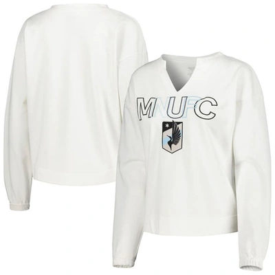 Concepts Sport White Minnesota United Fc Sunray Notch Neck Long Sleeve T-shirt