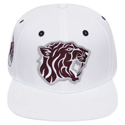Pro Standard White Texas Southern Tigers Mascot Evergreen Wool Snapback Hat In Gray