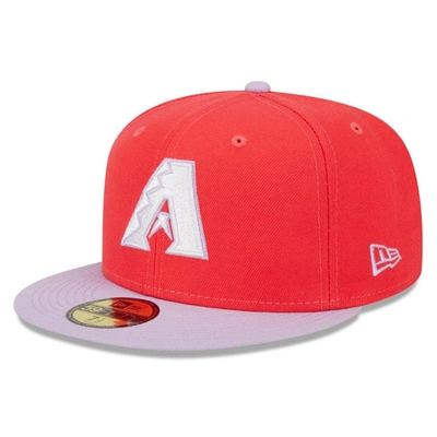 New Era Red/lavender Arizona Diamondbacks Spring Color Two-tone 59fifty Fitted Hat