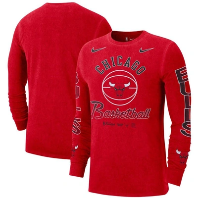 Nike Red Chicago Bulls Courtside Retro Elevated Long Sleeve T-shirt