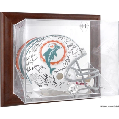 Fanatics Authentic Miami Dolphins Brown Framed Wall-mountable Logo Helmet Case