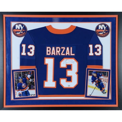 Fanatics Authentic Mathew Barzal New York Islanders Deluxe Framed Autographed Blue Fanatics Breakaway Jersey