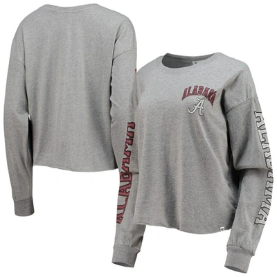 47 ' Heathered Grey Alabama Crimson Tide Ultra Max Parkway Long Sleeve Cropped T-shirt In Heather Grey