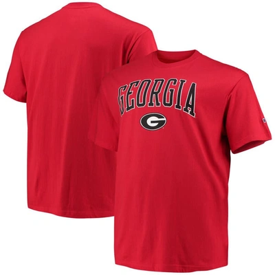 Champion Men's  Red Georgia Bulldogs Big And Tall Arch Over Wordmark T-shirt
