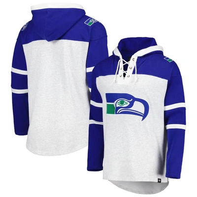 47 ' Seattle Seahawks Heather Gray Historic Logo Gridiron Lace-up Pullover Hoodie