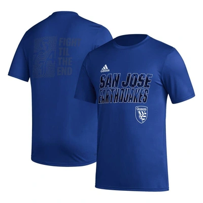 Adidas Originals Adidas Blue San Jose Earthquakes Team Jersey Hook Aeroready T-shirt