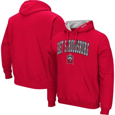 Colosseum Men's  Red East Stroudsburg Warriors Arch & Logo Pullover Hoodie