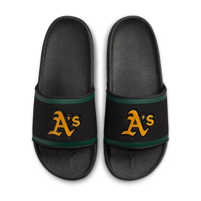 Nike Oakland Athletics Off-court Wordmark Slide Sandals In Black