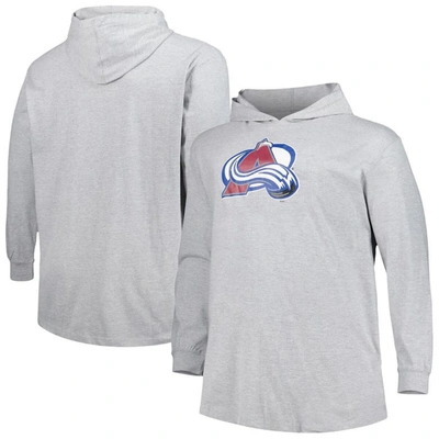 Profile Men's Heather Gray Colorado Avalanche Big And Tall Pullover Hoodie