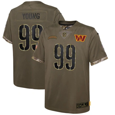Nike Kids' Youth  Chase Young Olive Washington Commanders 2022 Salute To Service Player Limited Jersey