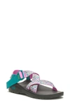 Chaco Mega Z/cloud Sport Sandal In Pink/ Spray Teal