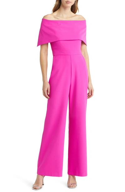 Vince Camuto Off The Shoulder Jumpsuit In Hot Pink