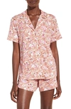 Eberjey Gisele Relaxed Jersey Knit Short Pajamas In Fiore Rose Cloud/