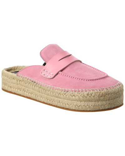 Jw Anderson Suede Platform Espadrille In Pink