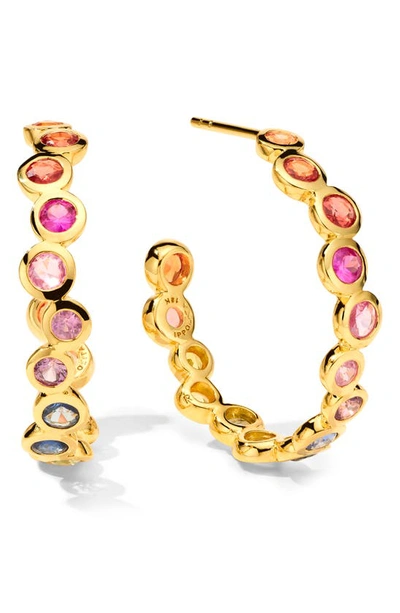 Ippolita 18k Starlet Huggie Earrings With Rainbow Sapphires In Gold