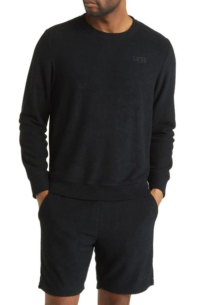 Ugg Coen Brushed Terry Cloth Crewneck Sweatshirt In Tar