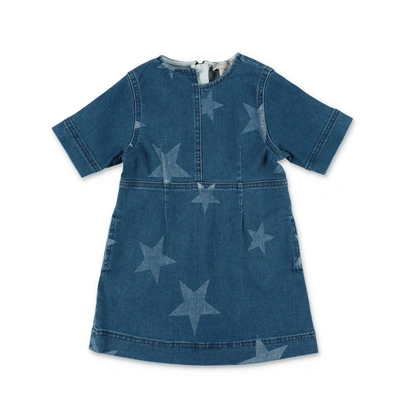 Stella Mccartney Kids' Stars Denim Cotton Girl  Dress In Blu