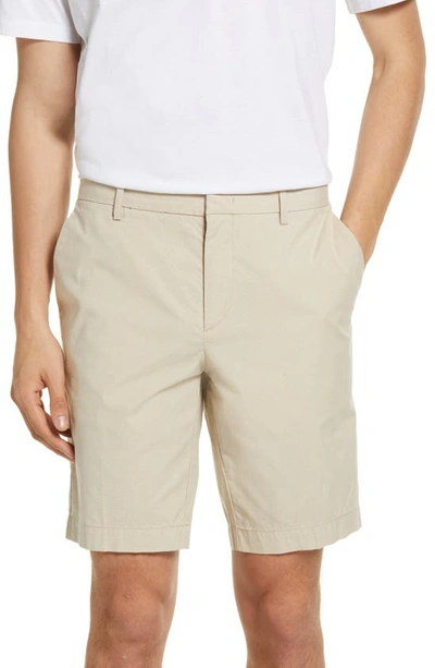 Hugo Boss Slice Stretch Cotton Shorts In Light Beige