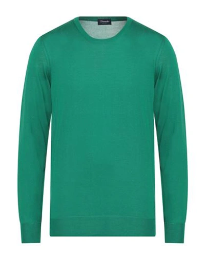 Drumohr Man Sweater Green Size 42 Silk