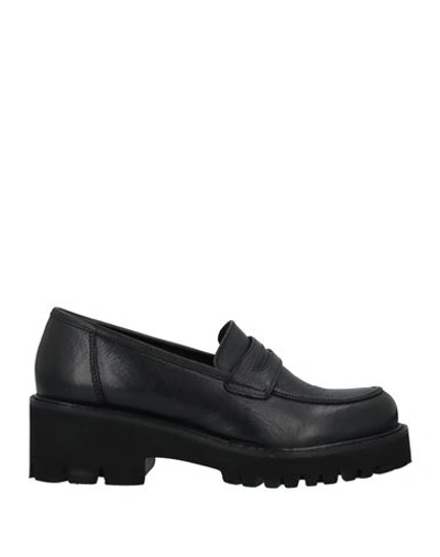 Cafènoir Woman Loafers Black Size 6 Soft Leather