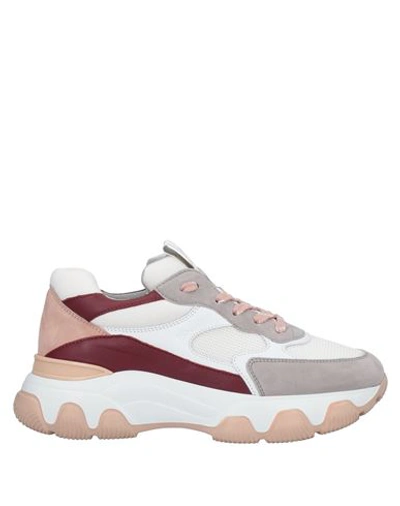 Hogan Woman Sneakers White Size 8 Leather, Textile Fibers