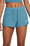 Nike Women's  Sportswear High-waisted Ribbed Jersey Shorts In Blue