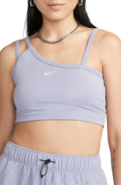 Nike Women's  Sportswear Everyday Modern Asymmetrical Crop Tank Top In Purple