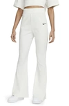 Nike Women's  Sportswear High-waisted Ribbed Jersey Flared Pants In White