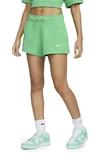 Nike Women's  Sportswear High-waisted Ribbed Jersey Shorts In Green