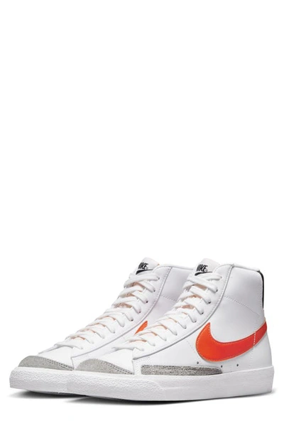 Nike Men's Blazer Mid '77 Vintage Shoes In White/ Grey/ Black/ Orange