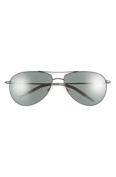 Oliver Peoples Dresner 56mm Polarized Aviator Sunglasses In Matte Black