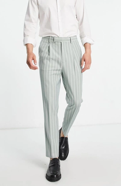 Asos Design Smart Tapered Trousers In Light Green
