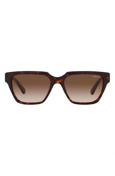 Vogue 55mm Gradient Rectangular Sunglasses In Dark Havana