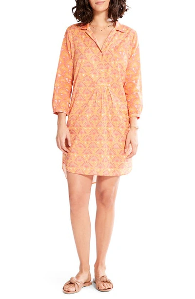 Nic + Zoe Swan Rays Shirtdress In Orange