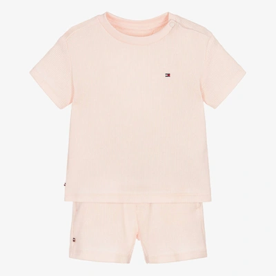 Tommy Hilfiger Baby Girls Pink Cotton Shorts Set